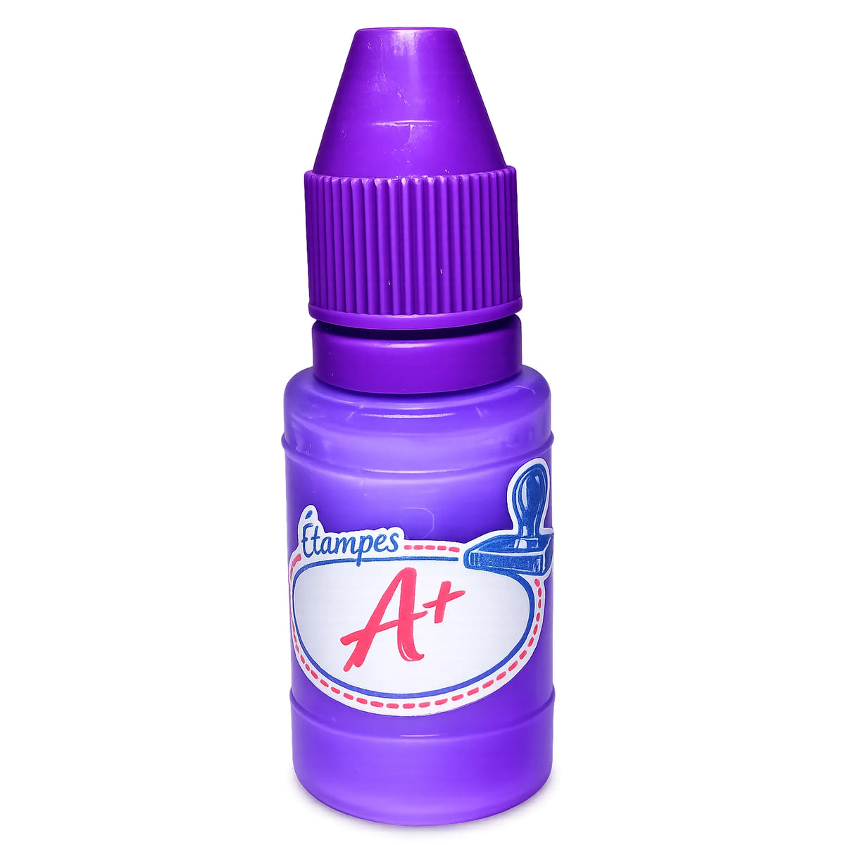 Purple stamp ink refill bottle for teacher and classroom stamps