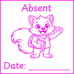 Teacher stamp “Absent” for marking work missed because of a student absence – Pink ink