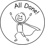 Teacher stamp “All Done!” for marking completed student work – Black ink