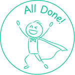 Teacher stamp “All Done!” for marking completed student work – Green ink
