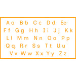 Teacher stamp “Alphabet” with uppercase and lowercase alphabet reference – Orange ink