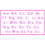 Teacher stamp “Alphabet” with uppercase and lowercase alphabet reference – Pink ink