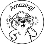 Teacher stamp “Amazing!” for celebrating strong student achievement – Black ink