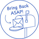 Teacher stamp “Bring Back ASAP” for documents that need to be returned to school – Blue ink