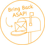 Teacher stamp “Bring Back ASAP” for documents that need to be returned to school – Orange ink