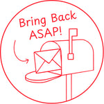 Teacher stamp “Bring Back ASAP” for documents that need to be returned to school – Red ink