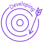 Teacher stamp “Developing” for formative feedback on learning in progress – Purple ink