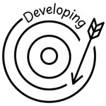Teacher stamp “Developing” for formative feedback on learning in progress – Black ink