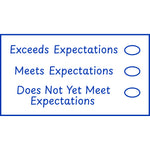 Teacher stamp “Expectations – 3 Criteria” with three-level expectations feedback scale – Blue ink