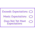Teacher stamp “Expectations – 3 Criteria” with three-level expectations feedback scale – Purple ink
