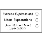 Teacher stamp “Expectations – 3 Criteria” with three-level expectations feedback scale – Black ink