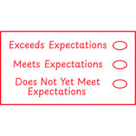 Teacher stamp “Expectations – 3 Criteria” with three-level expectations feedback scale – Red ink