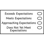 Teacher stamp “Expectations – 4 Criteria” with four-level expectations feedback scale – Black ink