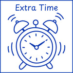Teacher stamp “Extra Time” for documenting additional time provided – Blue ink