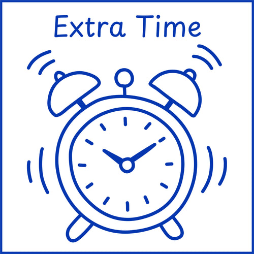 Teacher stamp “Extra Time” for documenting additional time provided – Blue ink