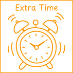 Teacher stamp “Extra Time” for documenting additional time provided – Orange ink