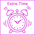 Teacher stamp “Extra Time” for documenting additional time provided – Pink ink