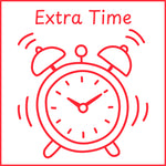 Teacher stamp “Extra Time” for documenting additional time provided – Red ink