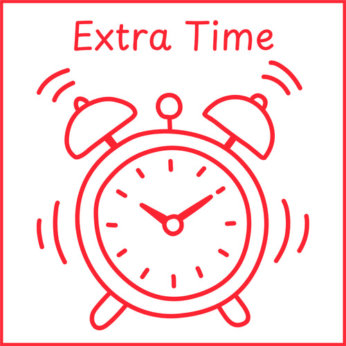 Teacher stamp “Extra Time” for documenting additional time provided – Red ink