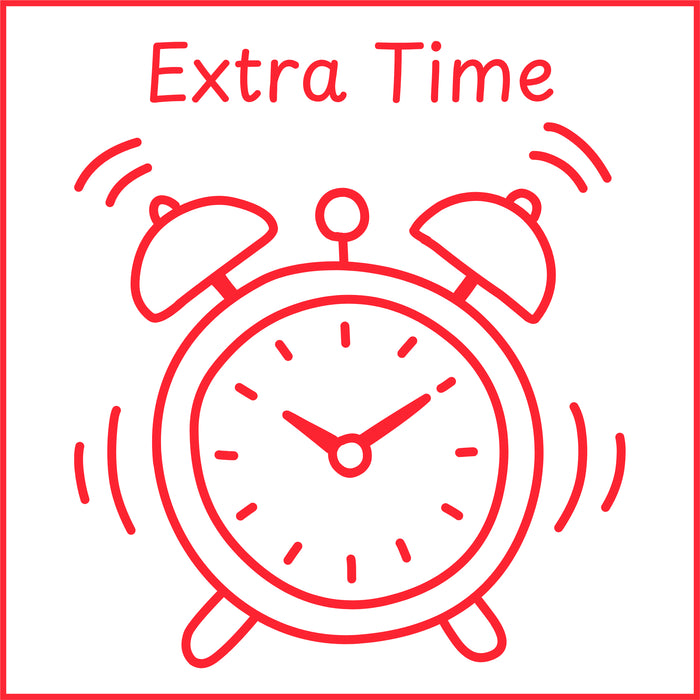 Teacher stamp “Extra Time” for documenting additional time provided – Red ink