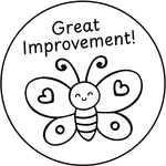 Teacher stamp “Great Improvement!” for recognizing student growth and progress – Black ink