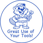 Teacher stamp “Great Use of Your Tools!” for effective use of learning supports – Blue ink
