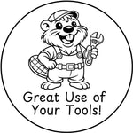 Teacher stamp “Great Use of Your Tools!” for effective use of learning supports – Black ink