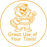 Teacher stamp “Great Use of Your Tools!” for effective use of learning supports – Orange ink
