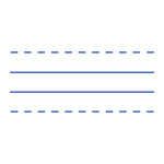 Teacher stamp “Handwriting Lines” with primary writing guide lines – Blue ink