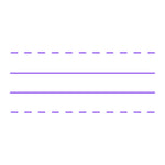 Teacher stamp “Handwriting Lines” with primary writing guide lines – Purple ink