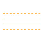 Teacher stamp “Handwriting Lines” with primary writing guide lines – Orange ink