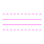 Teacher stamp “Handwriting Lines” with primary writing guide lines – Pink ink
