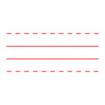 Teacher stamp “Handwriting Lines” with primary writing guide lines – Red ink