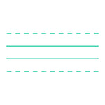 Teacher stamp “Handwriting Lines” with primary writing guide lines – Green ink