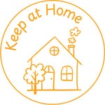 Teacher stamp “Keep at Home” for school-to-home communication – Orange ink