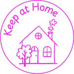 Teacher stamp “Keep at Home” for school-to-home communication – Pink ink