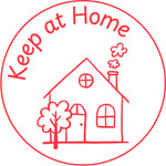 Teacher stamp “Keep at Home” for school-to-home communication – Red ink