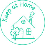 Teacher stamp “Keep at Home” for school-to-home communication – Green ink