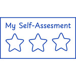 Teacher stamp “My Self-Assessment – 3 Stars” with three-star student self-assessment scale – Blue ink