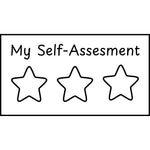 Teacher stamp “My Self-Assessment – 3 Stars” with three-star student self-assessment scale – Black ink