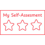 Teacher stamp “My Self-Assessment – 3 Stars” with three-star student self-assessment scale – Red ink