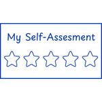 Teacher stamp “My Self-Assessment – 5 Stars” with five-star student self-assessment scale – Blue ink