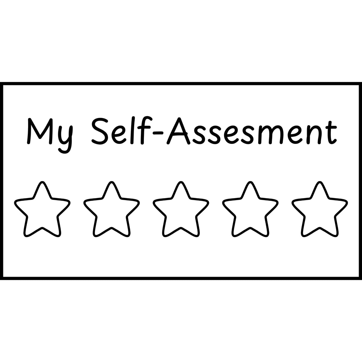 Teacher stamp “My Self-Assessment – 5 Stars” with five-star student self-assessment scale – Black ink