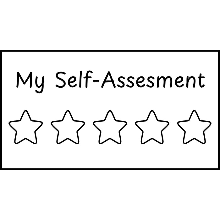 Teacher stamp “My Self-Assessment – 5 Stars” with five-star student self-assessment scale – Black ink
