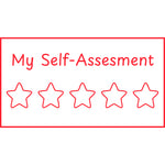 Teacher stamp “My Self-Assessment – 5 Stars” with five-star student self-assessment scale – Red ink