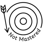 Teacher stamp “Not Mastered” for identifying learning that still needs further development – Black ink