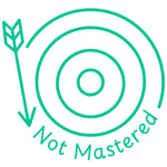 Teacher stamp “Not Mastered” for identifying learning that still needs further development – Green ink