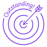 Teacher stamp “Outstanding!” for recognizing especially strong achievement – Purple ink