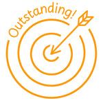 Teacher stamp “Outstanding!” for recognizing especially strong achievement – Orange ink