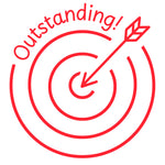 Teacher stamp “Outstanding!” for recognizing especially strong achievement – Red ink